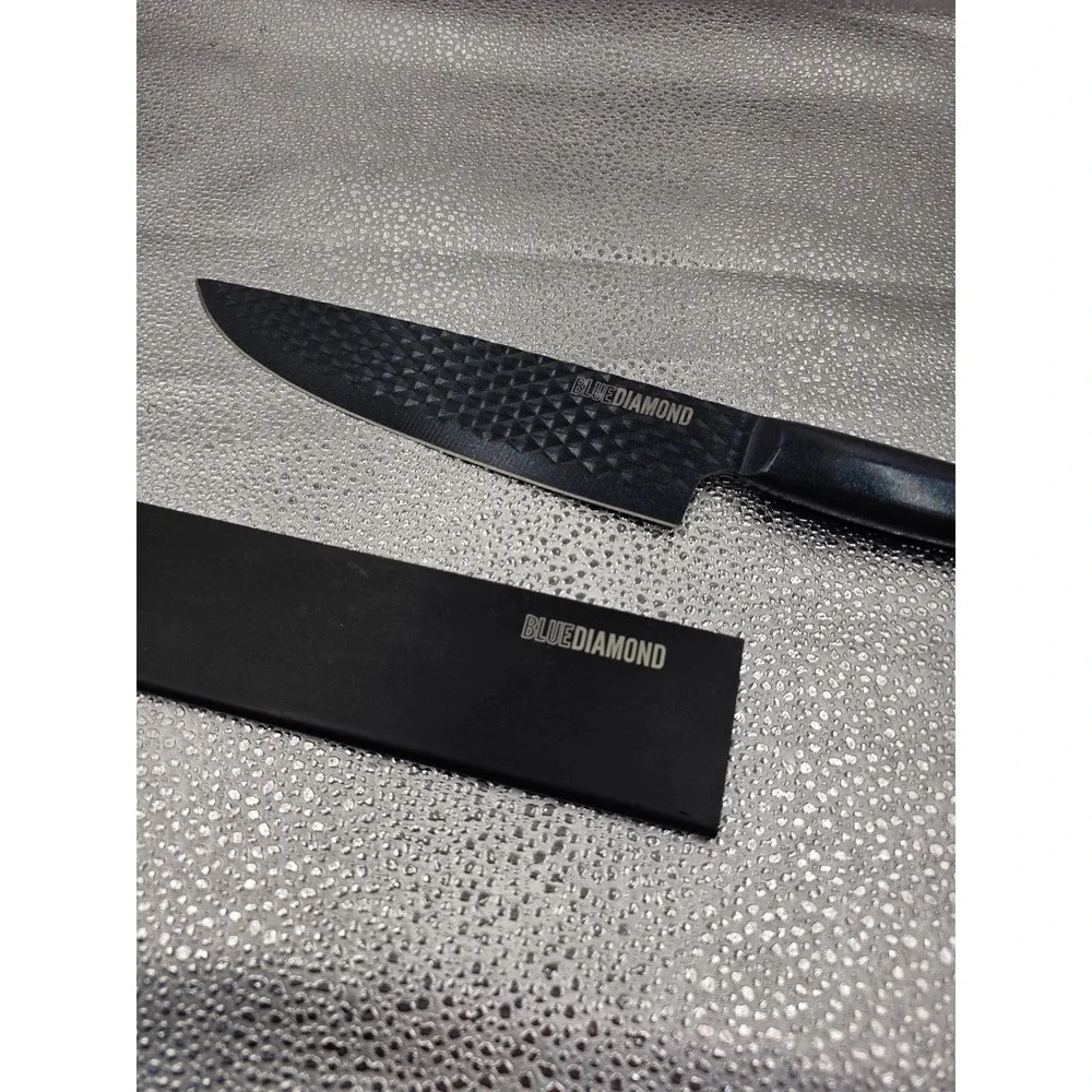 Blue Diamond SharpStone 8 inch Chef Knife Non-Stick Stainless Steel‎ Sheath O2